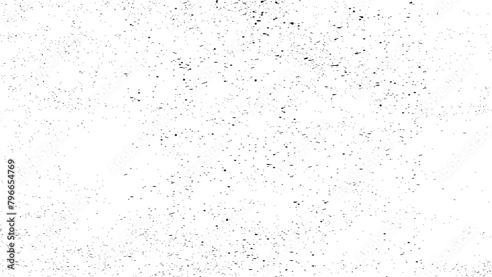 Black grainy texture isolated on white background. Distress overlay textured. Grunge design elements. Dust falling on transparent background. Vector illustration