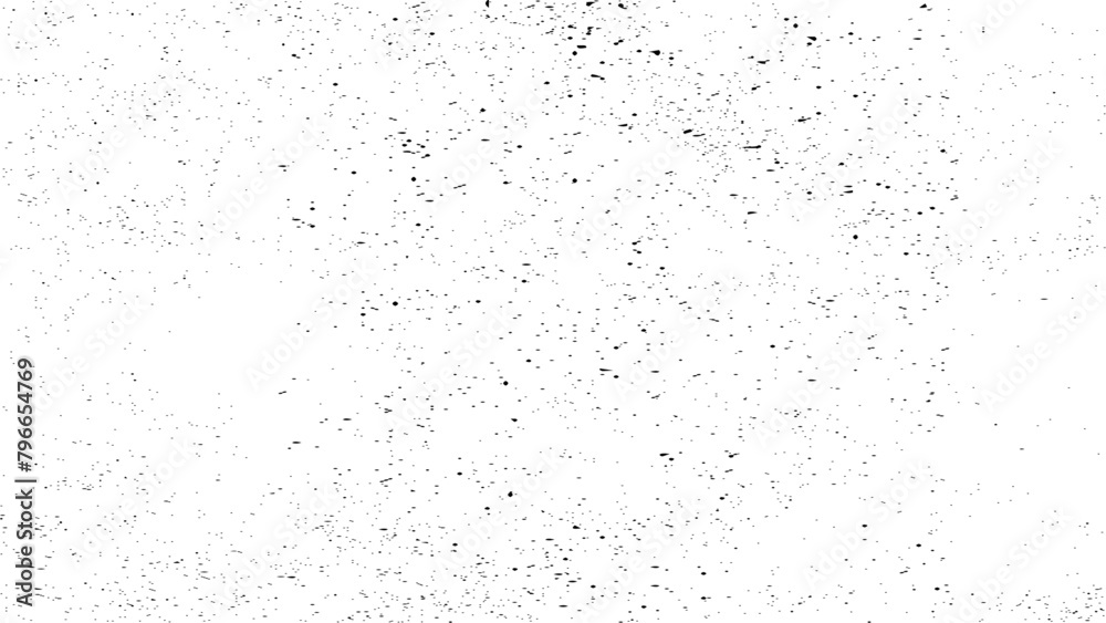 Naklejka premium Black grainy texture isolated on white background. Distress overlay textured. Grunge design elements. Dust falling on transparent background. Vector illustration