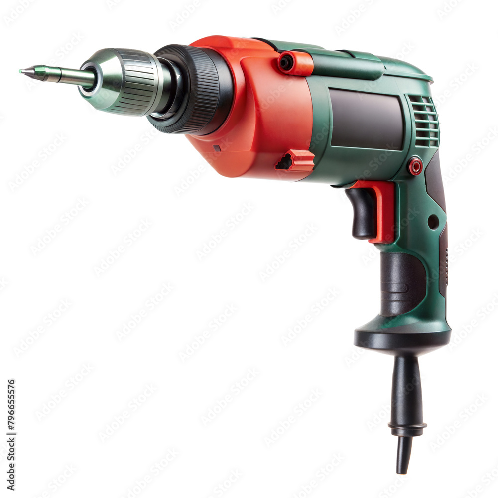 Professional electric drill on a transparent background