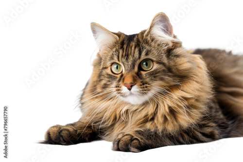 Portrait of a cute and fluffy golden brown cat