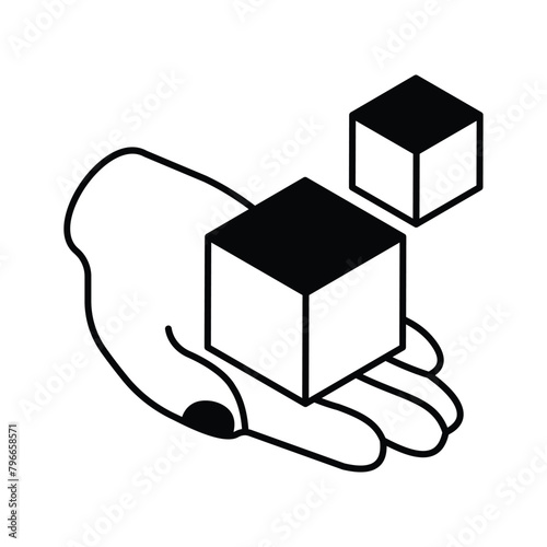 Grab this beautifully design isometric icon of 3d modeling