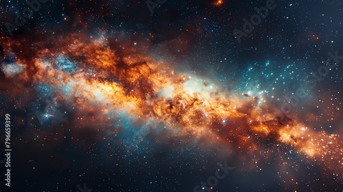 Use colors and textures to illustrate the ethereal glow of the Milky Way galaxy photo