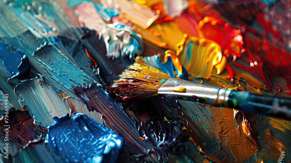 An artist's palette, alive with bold, splashy paints, each stroke on the canvas a testament to creativity's boundless realm. An artist's palette, alive with bold, splashy paints, each stroke on the canvas a testament to creativity's boundless realm.