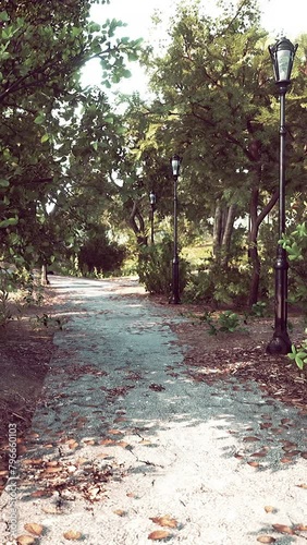 Empty closed park as prevention from coronavirus Covid-19 disease photo