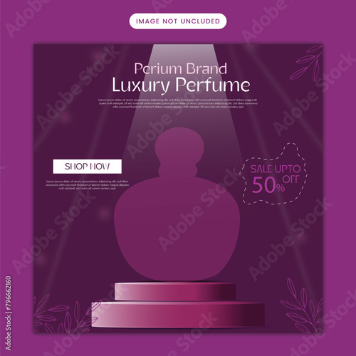 Vector perfume social media post or square flyer or instagram post banner design template
