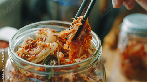 Korean instant noodles in golden pot