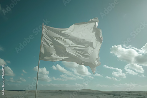 a white flag, cinematic shoot
