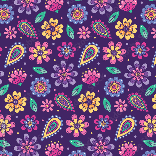 Floral seamless pattern. Vector. Seamless texture with flowers. Endless floral pattern. Abstract Elegance Seamless pattern with floral background.