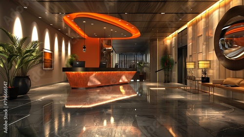 Hotel reception lobby