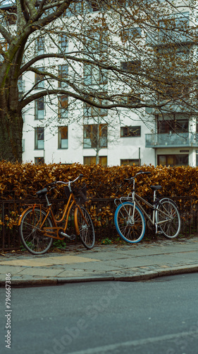 Photography Colorful bicycles on the street