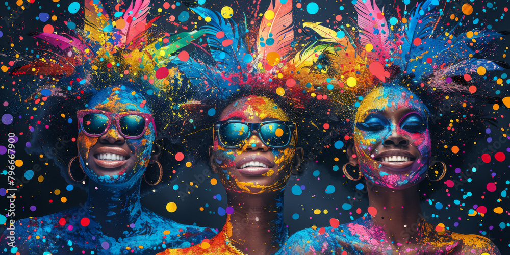 Obraz premium Generative ai illustration of a Carnival and festival music