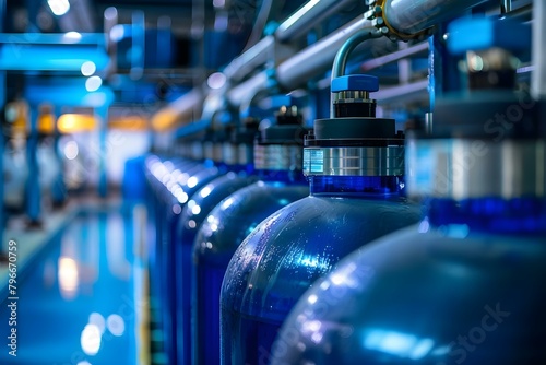 Implementing Reverse Osmosis for Automated Water Treatment in Power Plants. Concept Power plants, Water treatment, Reverse osmosis, Automation technology photo