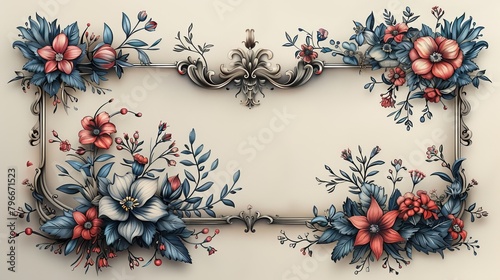 A collection of retro ornamental frames. Modern illustration templates isolated on a white background