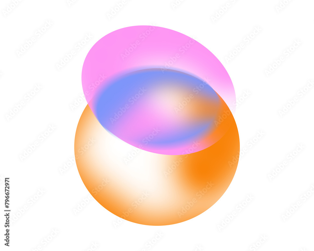 Colorful gradient abstract shapes, circles with light. Colorful gradient abstract shapes, circles with light.