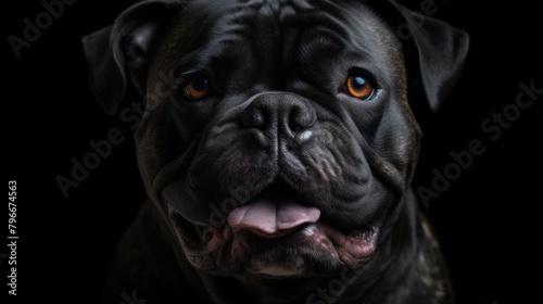 Close up of dog on black background © Boomanoid