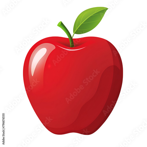illustration red apple fruit on transparent