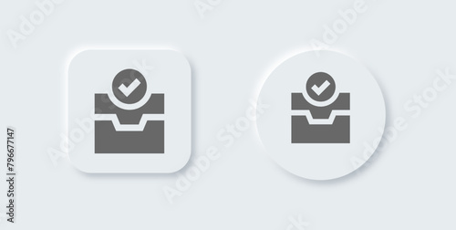 Direct message solid icon in neomorphic design style.  Inbox signs vector illustration.