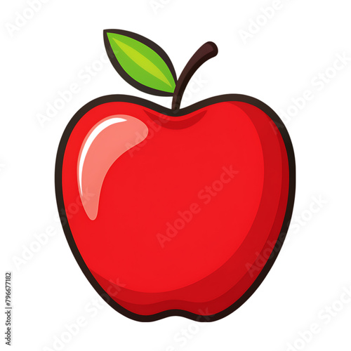 illustration red apple fruit on transparent