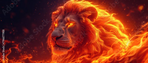 lion on fire