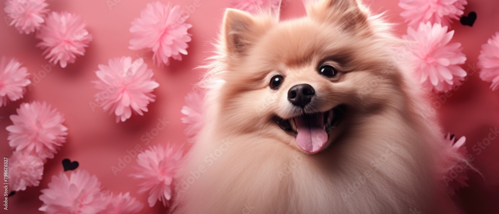 Small dog with mouth open and tongue out