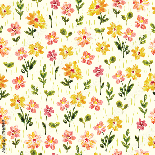 Floral seamless pattern. Vector. Seamless texture with flowers. Endless floral pattern. Abstract Elegance Seamless pattern with floral background.