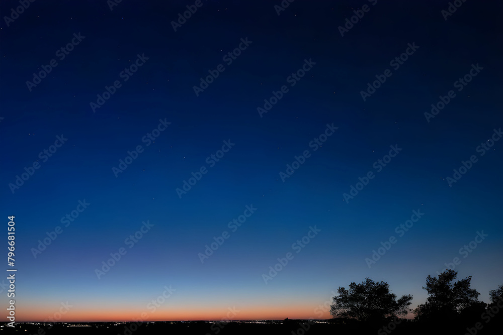 Night blue sky with stars. Evening sky on the horizon. Night blue sky with stars. Evening sky on the horizon.