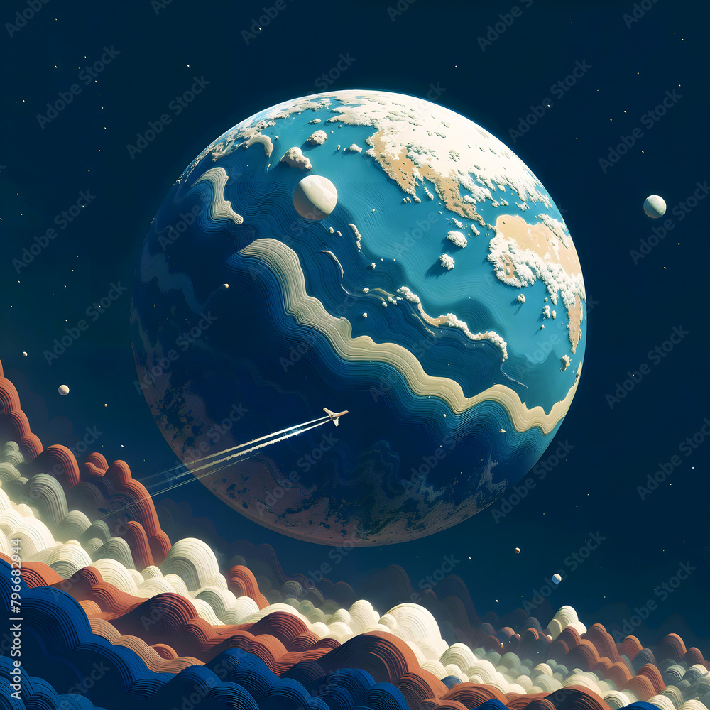 Obraz premium blue planet in space