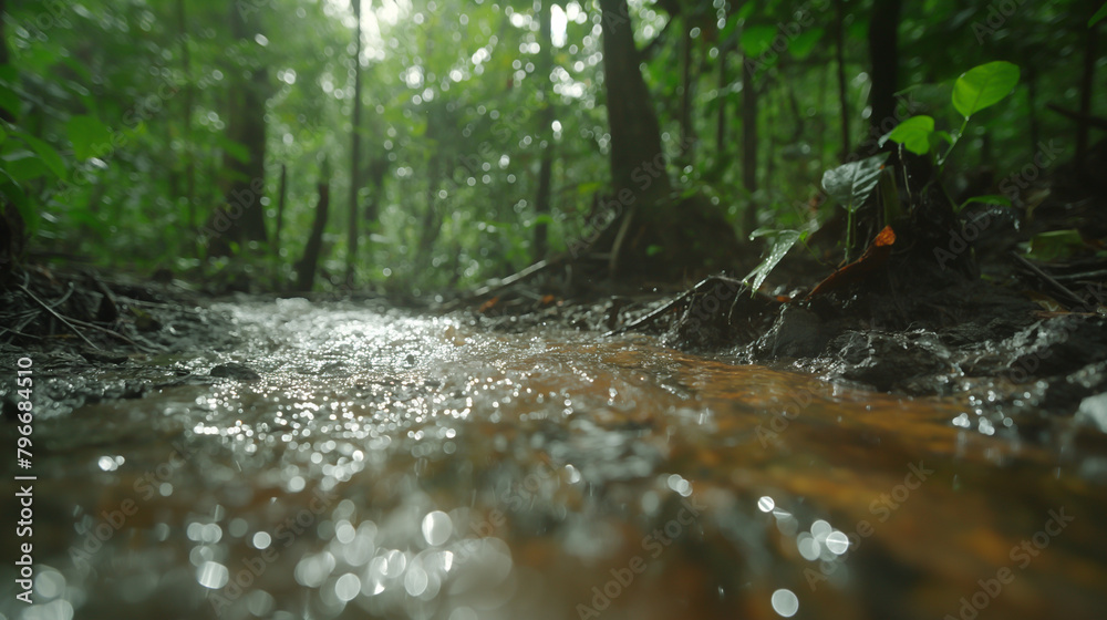 Naklejka premium Pictures of environmental damage and loss of biodiversity in important habitats. scientists, environment, environmental conservation