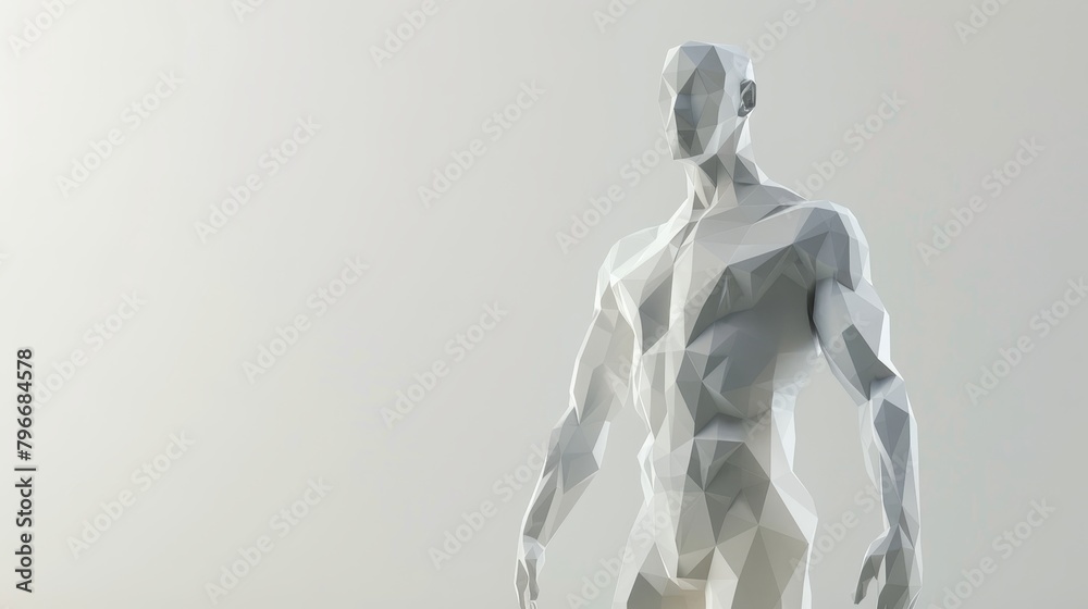 Geometric render of the perfect body with a contemporary twist  AI generated illustration