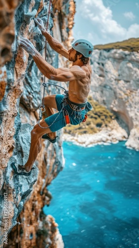 Climber Pushing Limits with Determination