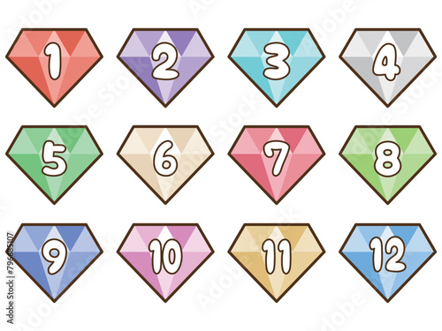 12ヶ月の誕生石アイコン_白文字