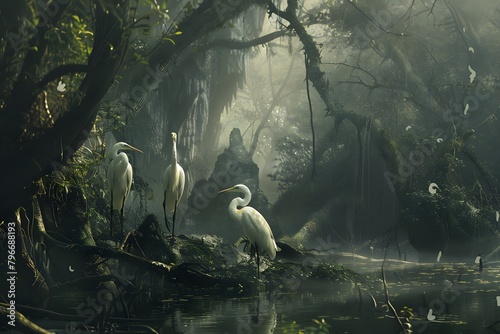 swan on the rock