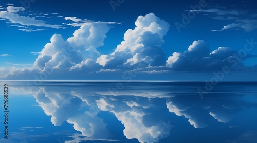 水辺に反射する美しい青空 photo