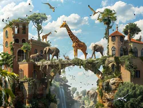Unlike a zoo giraffe with a view of an artificial landscape, a park giraffe munches on leaves under a natural canopy of trees