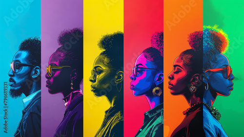 Images highlighting historical and contemporary LGBTQ figures, images inspired by the colors of the Pride flag, celebrations ,pride month concept , LGBT 