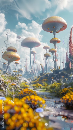 Mushrooms grow after the world is destroyed by nuclear weapons.
