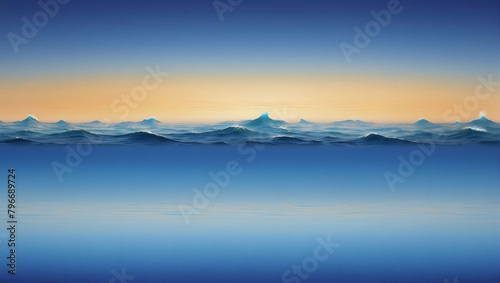 Serene Wallpaper  Cool Cobalt and Warm Amber Water Gradient  Creating a Soothing Atmosphere.