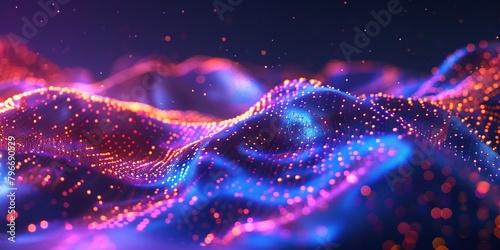 Abstract colorful particle technology background