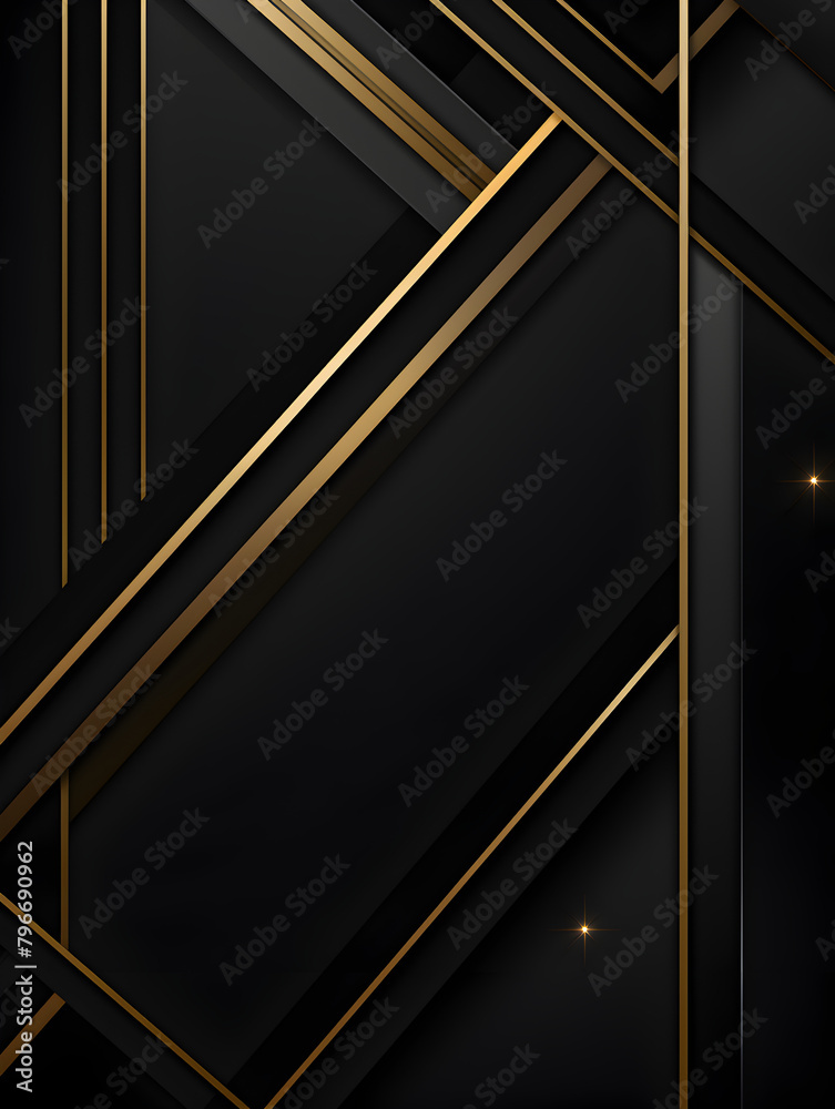 Abstract black wallpaper background with golden line elements Abstract black wallpaper background with golden line elements