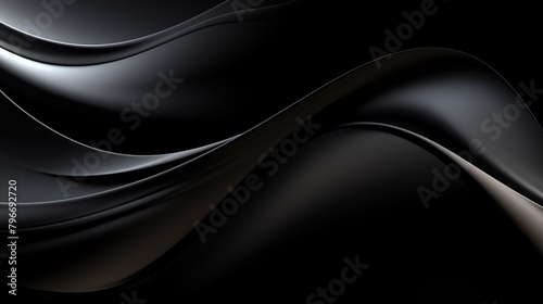Close-up of an abstract smooth black background, showcasing a subtle gradient texture that provides a sleek and modern aesthetic for minimalist designs.