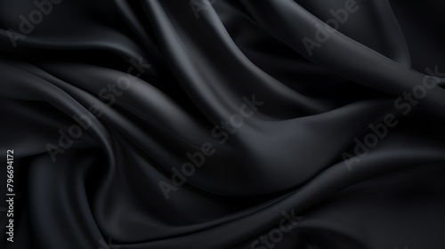Soft-focused image of a seamless black surface with a smooth finish, emphasizing the depth and richness of the color for sophisticated compositions.