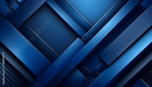 Dynamic Geometry: Modern Dark Blue Background with Abstract Shapes