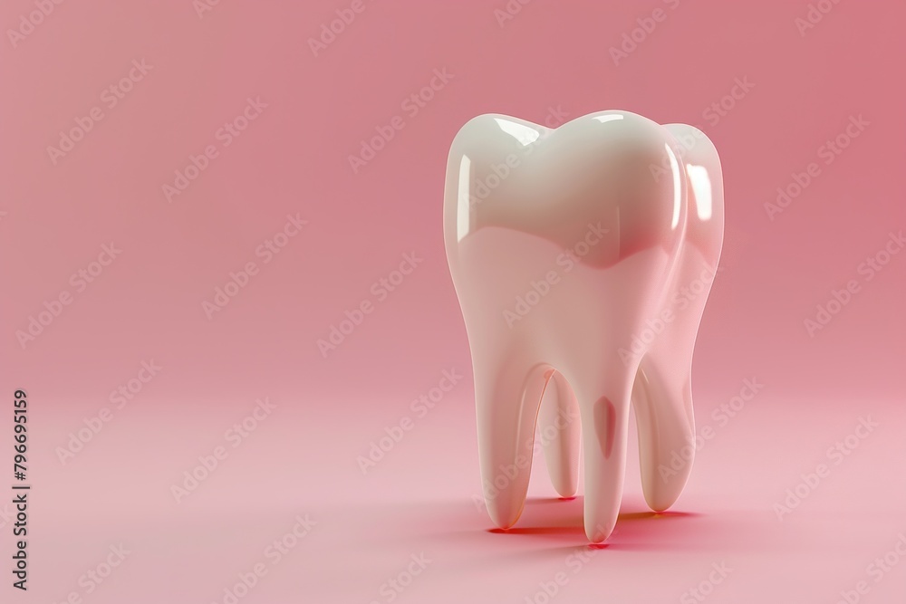 Healthy tooth on pink background Healthy tooth on pink background