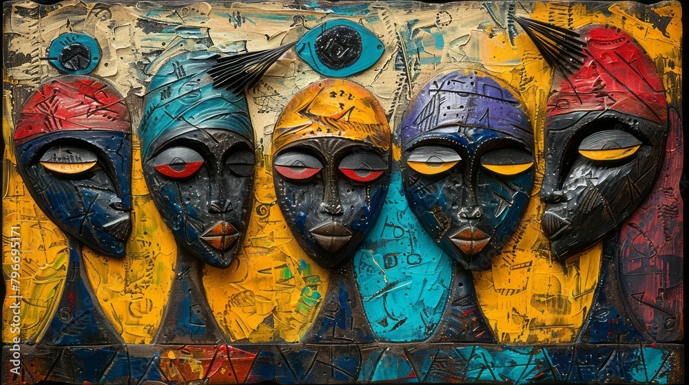 Obraz premium Modern Abstract African Art with Traditional Influences