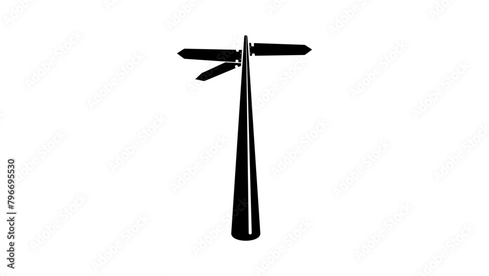 road Direction board, black isolated silhouette road Direction board, black isolated silhouette