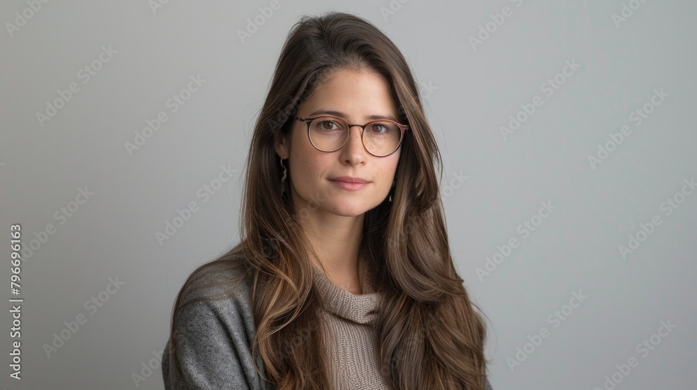 Fototapeta premium A woman with long brown hair
