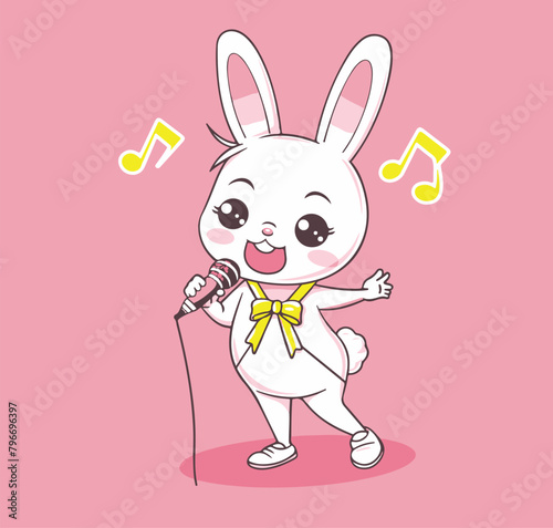 Bunny Singer Vector Illustration of Artistic Character Design