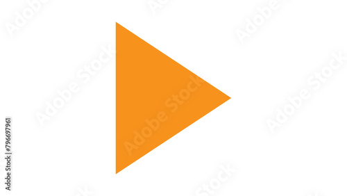 Free Download Bright orange arrow pointing toward the right acts as a directional pointer or multimedia play button isolated on a white background. - GFXLoad