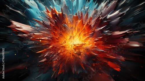 Abstract digital explosion representing the rapid growth and expansion of online content