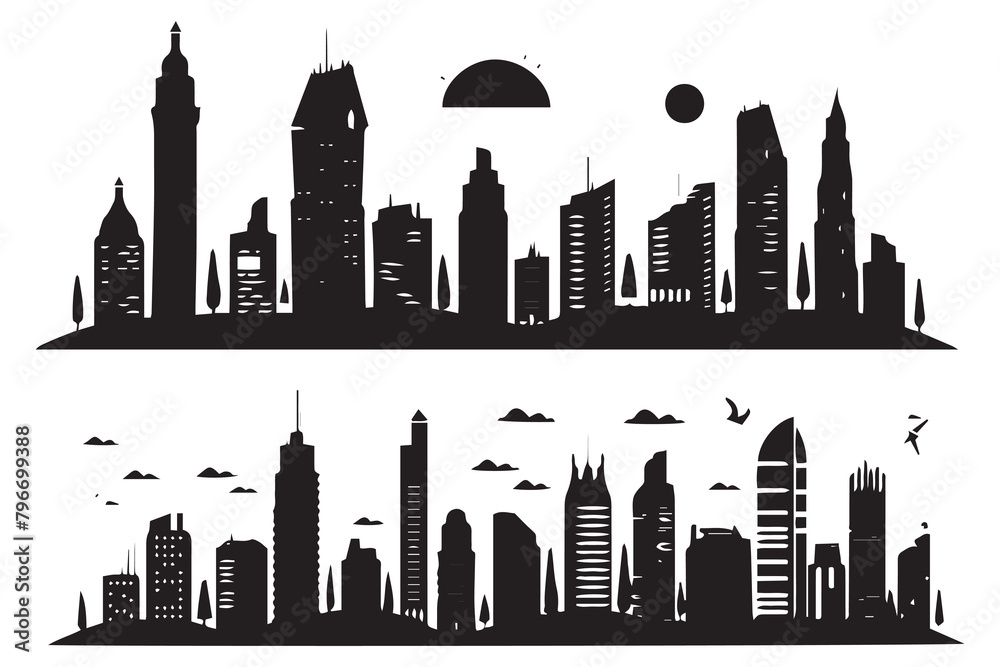 Obraz premium set of Vector city silhouette